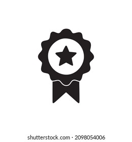 Awards Icon in black flat glyph, filled style isolated on white background