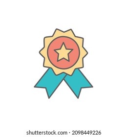 Awards Icon in color icon, isolated on white background 