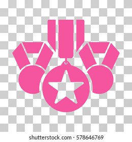 Awards icon. Vector illustration style is flat iconic symbol, pink color, transparent background. Designed for web and software interfaces.