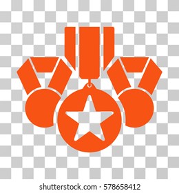 Awards icon. Vector illustration style is flat iconic symbol, orange color, transparent background. Designed for web and software interfaces.