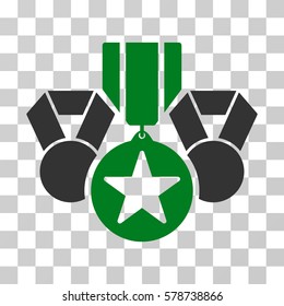 Awards icon. Vector illustration style is flat iconic bicolor symbol, green and gray colors, transparent background. Designed for web and software interfaces.