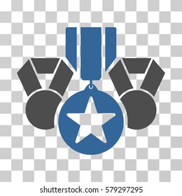 Awards icon. Vector illustration style is flat iconic bicolor symbol, cobalt and gray colors, transparent background. Designed for web and software interfaces.