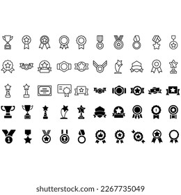 Awards icon vector set. trophy illustration sign collection. winner symbol.