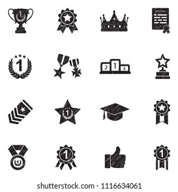 Awards Icons. Black Scribble Design. Vector Illustration.