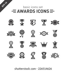 Awards icons set.