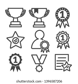 Awards icons set isolated. Modern outline on white background