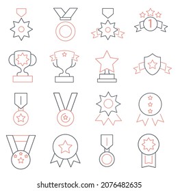 Awards icons set. Awards symbol vector elements for infographic web