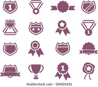 awards icons set, vector