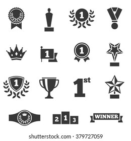Awards icons set,silhouette