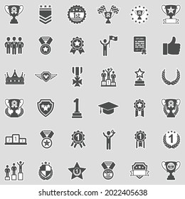 Awards Icons. Sticker Design. Vector Illustration.