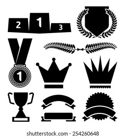Awards icons vector set