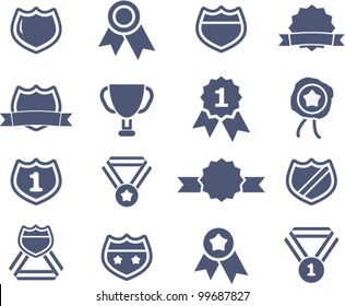 awards lables icons set, vector