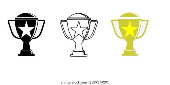 Awards line icons set. Reward, bonus, loyalty, star, winner, benefit, trophy cup, medal, champion, awards and bonuses outline icon collection. Thin outline icons pack.
