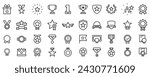 Awards line icons set. Trophy cup, Medal, badge, Winner prize icon. Vector. eps 10