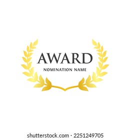 Awards logotype. Isolated abstract graphic design template. First, second, third place symbol. Decorative congrats. Tradition greeting. Cup elements.