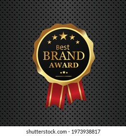 Awards logotype. Isolated elegant abstract gold, silver emblem. First 1st and second place symbol. Luxurious congratulating framed template. Celebrating decorative traditional stained glass greetings
