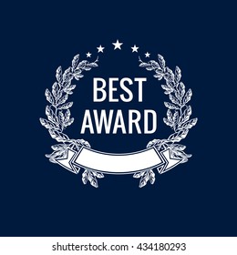 Awards logotype Isolated elegant abstract nominee emblem. First 1st and second sport place symbol Luxurious congratulating framed template. Celebrating decorative traditional congrats greetings design