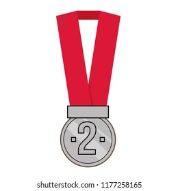 Awards medal icon, silver, second place