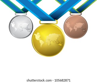 Awards as medals - gold, silver and bronze