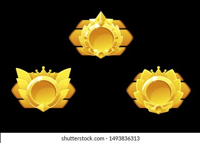 Awards medals for Gui Game. Vector golden template award. Objects on a separate layer.