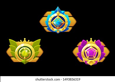 Awards medals for Gui Game. Vector golden template award with jewelry.. Objects on a separate layer.