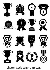 Awards medals icons set