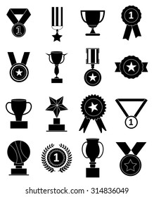 Awards medals icons set