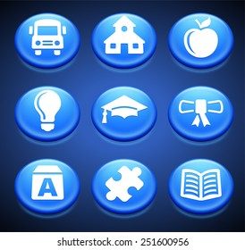 Awards and Personal Achievements on Blue Round Buttons