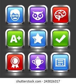 Awards and Personal Achievements on Color Square Buttons