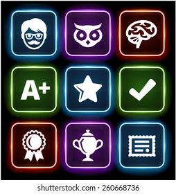 Awards and Personal Achievements on Glow Round Buttons