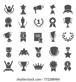 Awards and prizes simple icons set for web and mobile design