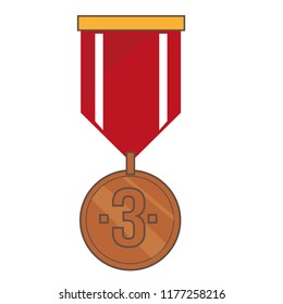 Awards ribbon icon, bronze, third place