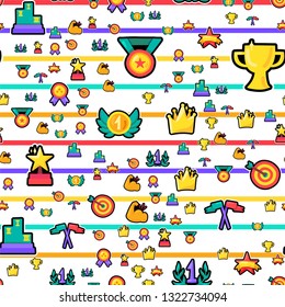 Awards seamless color vector pattern