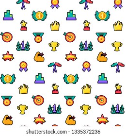 Awards seamless color vector pattern