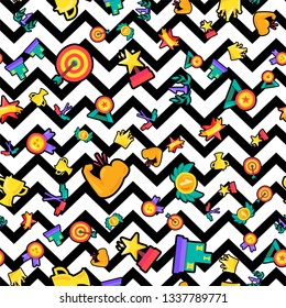 Awards seamless color vector pattern