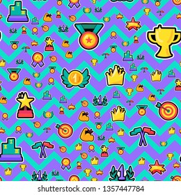 Awards seamless color vector zigzag pattern