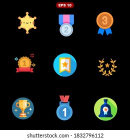 icono de ilustración vectorial de conjunto de premios