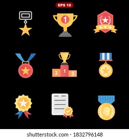 icono de ilustración vectorial de conjunto de premios