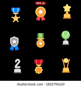 icono de ilustración vectorial de conjunto de premios