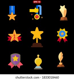 icono de ilustración vectorial de conjunto de premios