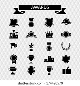 awards and trophies set of icons