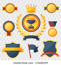 awards and trophies set of icons