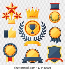 awards and trophies set of icons