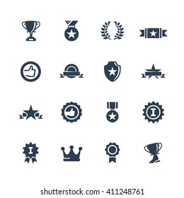 Awards and trophies vector icon set