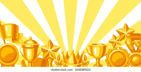 Awards and trophy background. Reward items sports or corporate competitions.