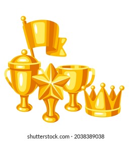 Awards and trophy background. Reward items sports or corporate competitions.