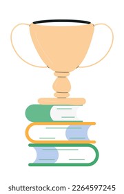 Awards, trophy cups icon in catoorn style. First place icon. Champion cup in sketch style.  Winner prize, champion cup, ribbon in hand drawn style. 