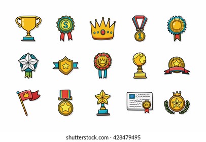 Awards and trophy icons set,eps10