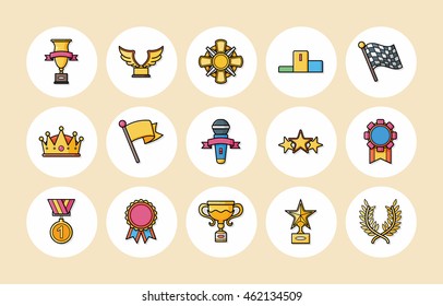 Awards and trophy icons set,eps10