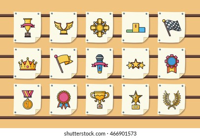 Awards and trophy icons set,eps10